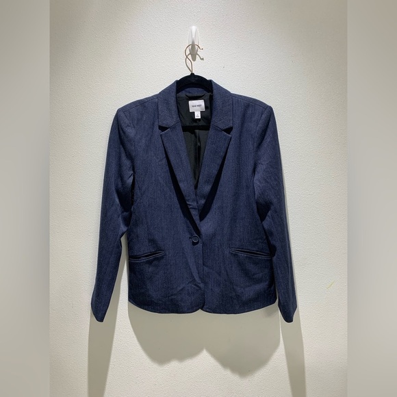 Nine West Women's Blazer Blue Pockets Casual Work Size L - Picture 1 of 11
